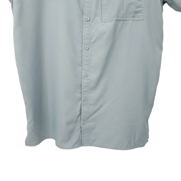 Drake Performance Fishing Button Front Shirt Mens Size S Gray Short Sleeve - Picture 10 of 16